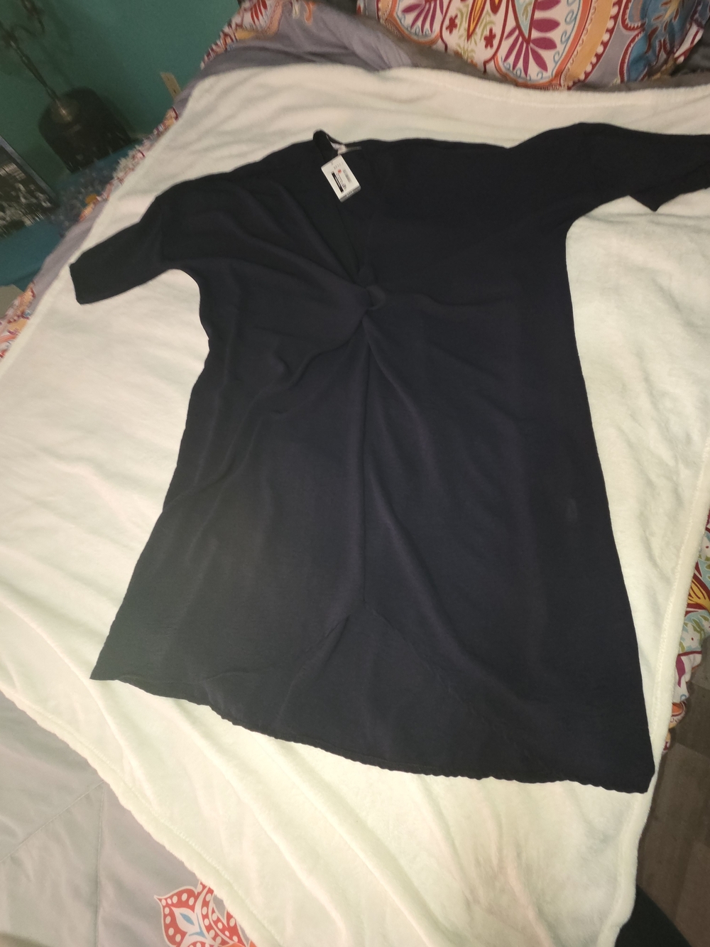 Women's Navy Twist-Front Dress